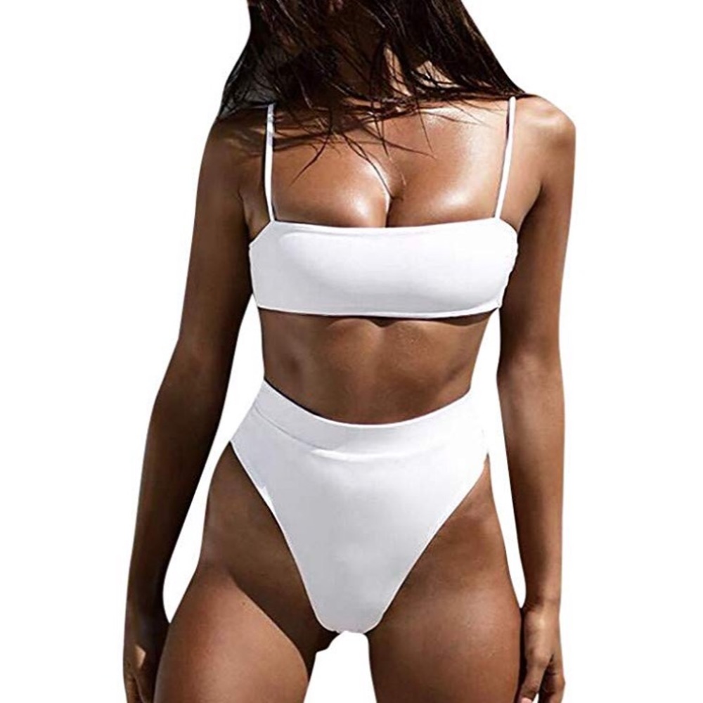 Trendy HighWaist Brazilian Bikini - PINK OR WHITE?